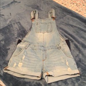 Maternity denim overall shorts size large